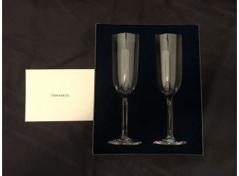 Pair Of Tiffany & Co. Champagne Glasses In Box