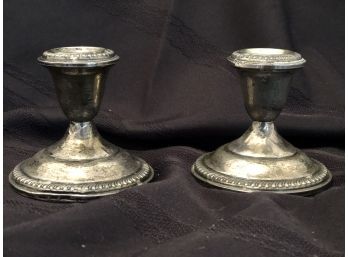 Pair Of Empire Sterling Weighted Candlesticks
