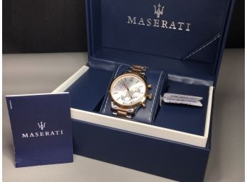 Incredible Brand New MASERATI Mens Chronograph Watch - Two Tone - With Box & Booklet - FANTASTIC PIECE !