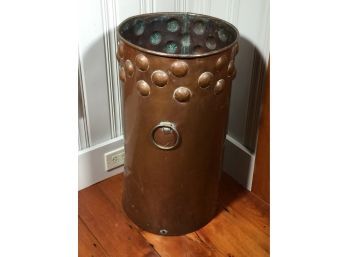 Fabulous Vintage Arts & Crafts Style Copper Umbrella / Cane Stand - Great Patina - Nice Vintage Piece