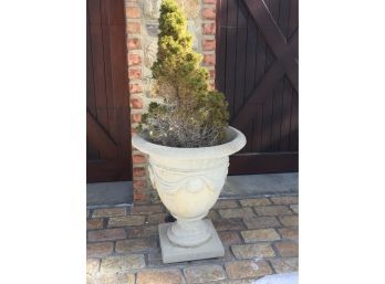 (3 Of 3) One Fabulous Large Concrete Urn With Napoleon Crest - Fantastic Piece - Very Elegant & Regal - WOW !