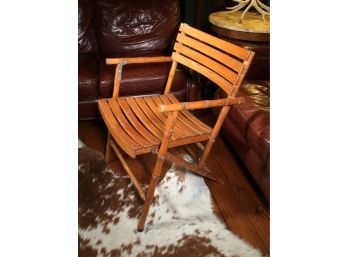 Fabulous Antique Faux Bamboo Campaign Style Chair - Purchased In England - Nice Patina - GREAT VINTAGE CHAIR !