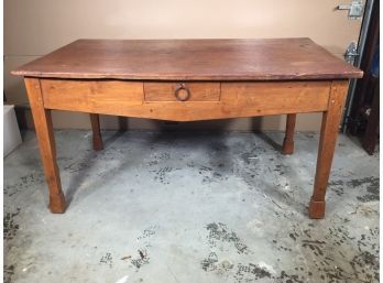 Fabulous Antique Style French Farm Dining Table With One Drawer - Pegged Construction - Fantastic Table