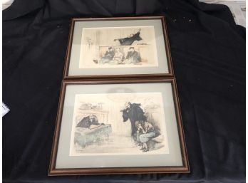 Pair Of Framed Courthouse Prints Signed In Pencil By J. Hoff