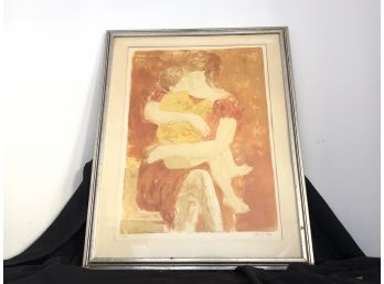 Mother And Son Lithograph Marked 21/275