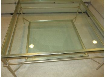 Coffee Table Metal With Thick Glass Top