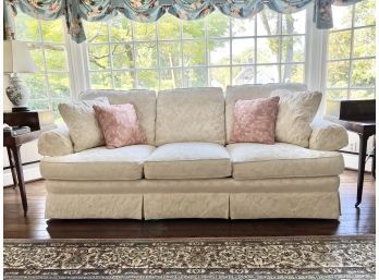 Christmans Inc White Floral Upholstered Sofa