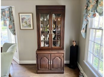 Vintage China Cabinet With Storage Base (contents Not Include)