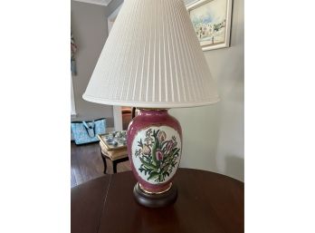 Red Porcelain Floral Lamp