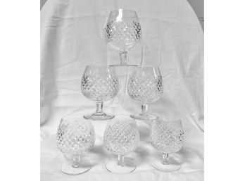Group Of 6 Beautiful Waterford Crystal Brandy Glasses - Alana Pattern