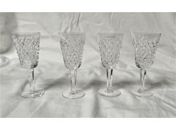 Set Of 4 Waterford Crystal Wine Cordials - Alana Pattern