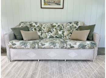 Charming Lloyd Flanders White Wicker Weather Resistant Sofa