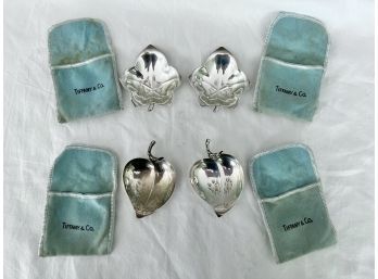 Two Different Pairs Of Tiffany And Company Sterling Silver Butter Pats/nut Dishes- 4.71 Ozt