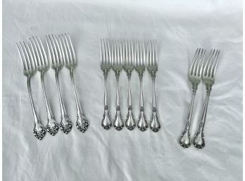 Group Lot Of 11 Sterling Silver Flatware Forks  By Two Different Makers. Weight 19.45 Ozt