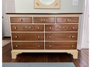 Gorgeous Cherry & Cream Finish Hitchcock Dresser (contents Not Included)