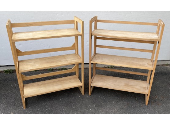 Stackable Folding Wooden Bookcases