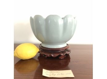 Sung Dynasty Ju (Ro) Ware Bowl - Celadon Scalloped Delicate Bowl - AD 960-1279