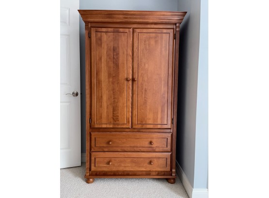 Bellini Fluted Solid Wood Wardrobe Style Armoire With Drawers