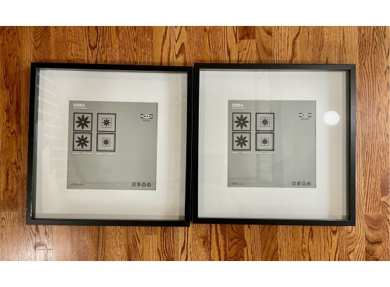 Pair Of Black Ikea Photo Frames With White Mat