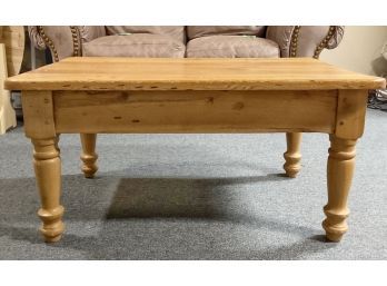 Rustic Knotty Pine Coffee Table With Drawer