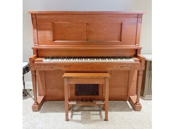 Antique Player Piano And Song Roll Bundle