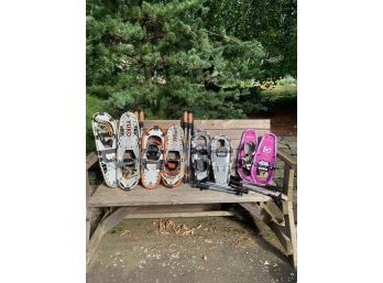 4 Sets Of Winter Snowshoes And Poles