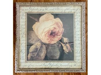 Pretty Rose Print In Ornate Frame
