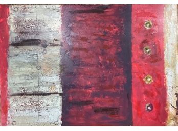 Red / Multi Abstract Artwork On Stretched Canvas