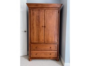 Bellini Fluted Solid Wood Wardrobe Style Armoire With Drawers
