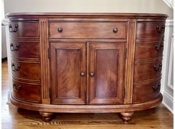 Domain Solid Cherry Rounded Console Cabinet With Parquet Inlay Design