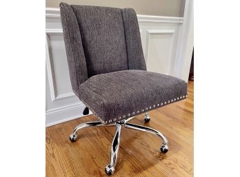Rolling Wingback Desk Chair With Nailhead Accents