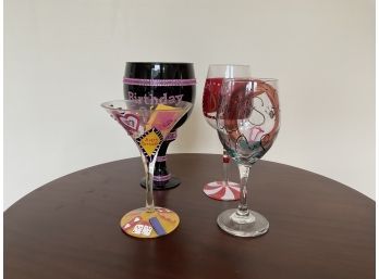 Fun & Whimsical Art Glass Birthday Themed Barware