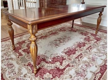 Domain Manchester Neoclassical French Style Mixed Hardwood Dining Table With 2 Extension Leaves
