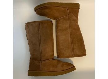 UGG Brown 5229Y Classic Tall Sheepskin Suede Pull On Winter Boots Size 5