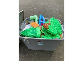 Large Bin Of Luau Party Decorations