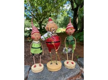 Vintage Lori Mitchell Christmas Elves Trio