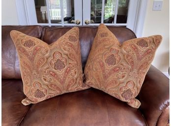 Beautiful Tapestry Fabric Throw Pillows With Twisted Silk Cording