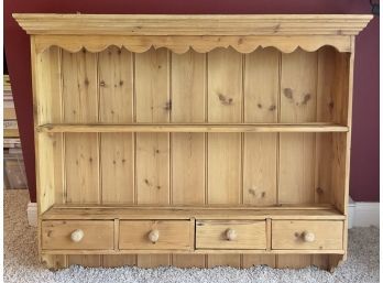 Rustic Knotty Pine Wall Cabinet With Drawers