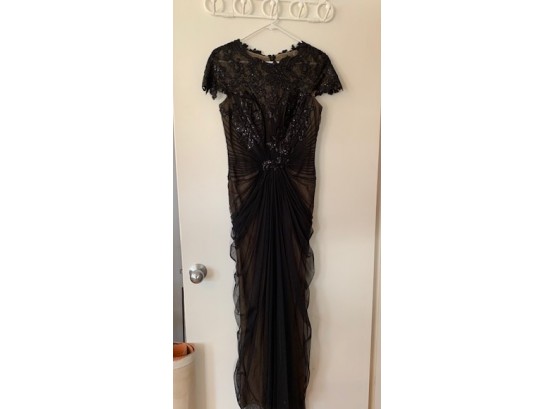 Tadashi Shoji Formal Evening Dress, Size 8 With Sequins And Lace (Shipping Available