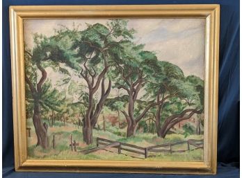 Signed Mary Hoover 1936 Oil On Canvas Landscape Painting
