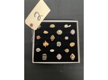 Tray Of (18) Costume Jewelry Rings