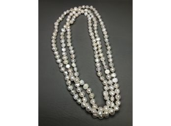 Very Long (64') Cultured Baroque Pearls - No Clasp - VERY LONG SET - Over Five Feet ! - WOW - GREAT SET !
