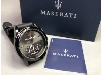 Beautiful MASERATI Mens / Unisex Watch - Silicone Strap - Very Good Condition - With Original Box & Booklet