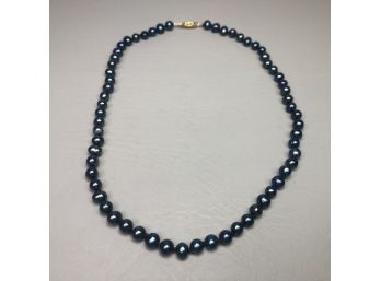 Fantastic Strand Of Cultured Baroque Tahitian Pearls With Sterling Clasp With Gold Overlay - Great Set !