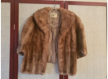 Vintage Honey Colored Mink Stole - Fabulous Look From Marcy Furs In Long Island