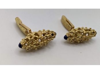 18K Gold And Lappis Cufflinks