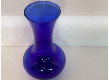 Vintage Cobalt Blue Fluted Ruffle Rim Bud Vase
