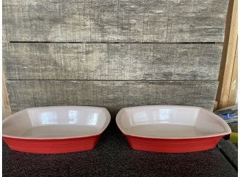Pair Of Red Baking Dishes
