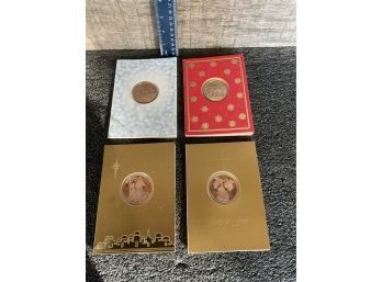 Set Of 4 Franklin Mint Collectors Coins