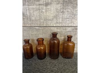 Brown Glass Bottle Lot 3
